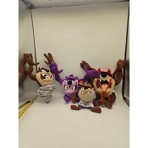 Taz Tasmanian Devil Lot Of 4 Plush Looney Tunes Nanco Stuffed Animal 2002 13"